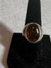 Sterling Silver Amber Size 6 Ring