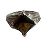 Sterling Silver  Ring With Dark Amber Colored Stone