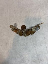 European Coin Charm Bracelet