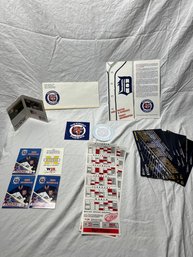 Various U Of M Magnets, Detroit Tigers Roster, Red Wings Mini Calendar, PGA Cards, Sticker