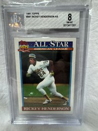 1991 Topps Rickey Henderson #391 BGS 8 NM-Mt