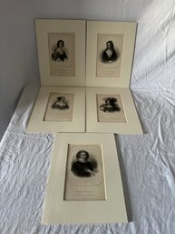Five Famous British Women Engravings 8'x6' Matted