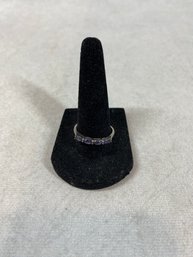 Sterling Silver (925) Ring With Purple Gemstones