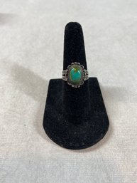 Sterling Silver Ring With Blue-Green Stone