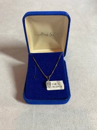 Sterling Silver Necklace With Cubic Zirconia Charm