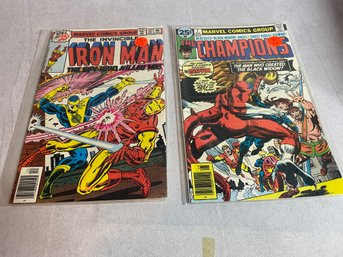 2 Comics: The Champions 7 Aug & Iron Man 117 Dec