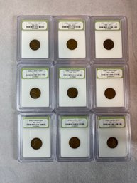 Lot Of 9 Early Lincoln Cents