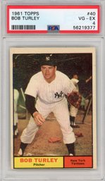 1961 Topps Bob Turley Yankees #40 PSA 4