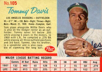 1962 Post Vintage Baseball Cards 31 Total