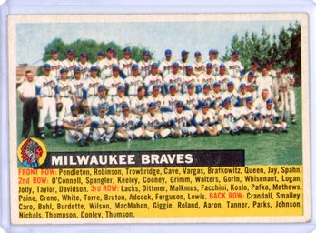1955 Topps Milwaukee Braves Team Card #95, Frank House Tigers #87, And Carlos Paula Nationals #97 Three Total