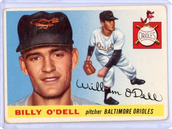 1955 Topps Billy O'Dell Orioles #57 And Ray Jablonski Redlegs #56 Two Total Vintage Baseball Cards