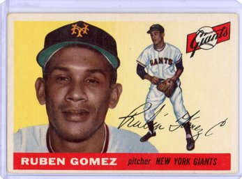 1955 Topps Ruben Gomez Giants #71 And Wally Moon Cardinals #67 Vintage Baseball Cards 2 Total