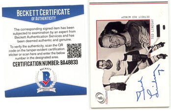 Ted Lindsay, Detroit Red Wings Autograph With Beckett COA