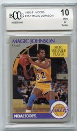 1990-91 Hoops Magic Johnson #157 BCCG 10