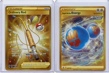 20 Pokemon Ordinary Rod 215/202  And 21 Pokemon Rapid Strike Energy 182/163