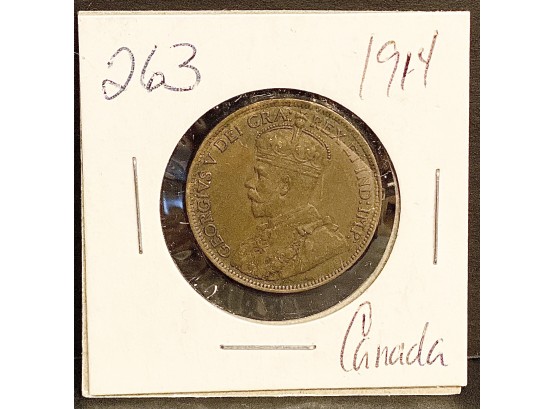 1914 One Cent Canadian Coin
