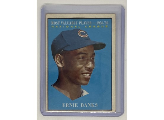 1961 Topps #485 Ernie Banks - Most Valuable Player Cubs