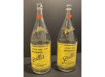 Large Vintage Grillis Made In Detroit, MI Bottles