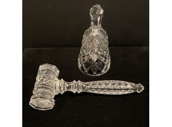 Waterford Crystal Gavel And Crystal Bell