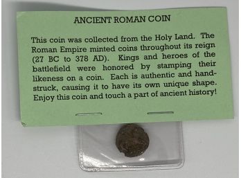 Ancient Roman Coin 27 BC- 378 AD, Collected From The Holy Land