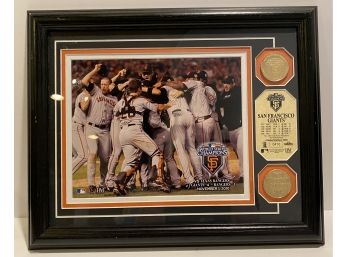 Highland Mint Authentic World Series SF Giants Champs 2010 Picture Frame With Coins