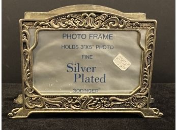 Godinger Fine Silver Plated Photo Frame Napkin Holder, (Holds 2) 3' X 5' Photos