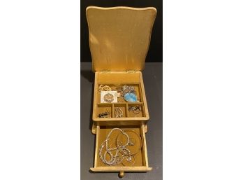 Musical Jewelry Box With Jewelry- Some Sterling Silver Pieces