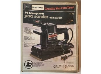 Sears Craftsman 3/8- Horsepower Pad Sander- Dual Motion- Tested And Works Looks Like It Hasn't Been Used