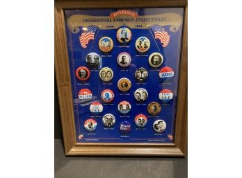 Framed Presidential GOP Campaign Collectibles 1896-1984