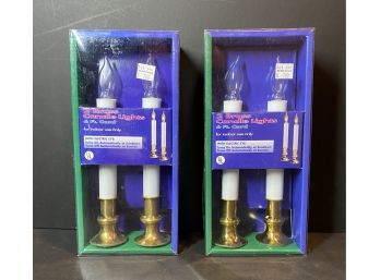 2 Brass Candle Lights 6' Cord In Each Box (2 Boxes)