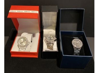 3 Women's Watches With Boxes