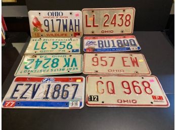 8 Ohio License Plates