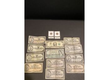 1920/1920 Buffalo Nickels Plus Paper Currency - $2 Bill