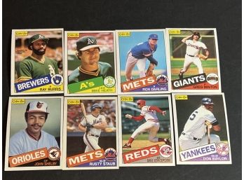 85 O-Pee-Chee Baseball Cards (Ron Darling, Rusty Staub, & John Shelby) 8 Cards