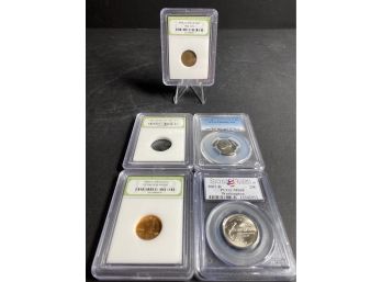 PCGS And INB Slabbed Coins- 5 Coins