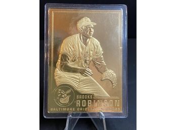 22kt Gold Brooks Robinson Baseball Card From Danbury Mint