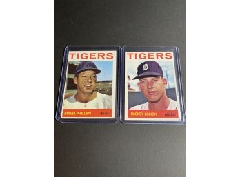 1964 Topps Mickey Lolich & Bubba Phillips Detroit Tigers