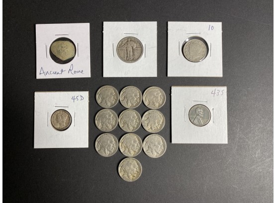 Buffalo Nickels, Standing Liberty Quarter, Mercury Dime, Wheat Penny, Etc.