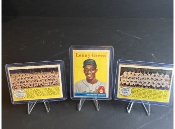 1958 Baseball Cards, Detroit Tigers, Baltimore Orioles, And Lenny Green