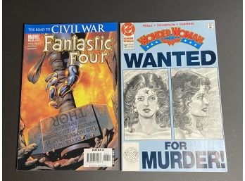 Marvel Civil War Fantastic Four And DC Wonder Women Wanted For Murder Comic Books