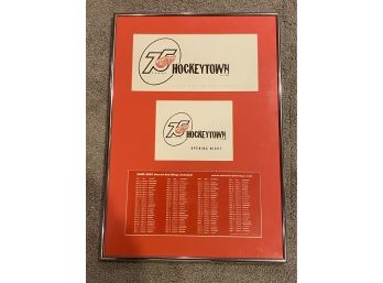 Hockey Town 00-01  Opening Night Red Wings Schedule - Framed 16.5'x 23.5'