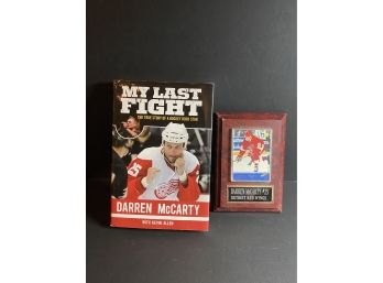 Darren McCarty #25 Card/ Plaque Plus My Last Fight Book