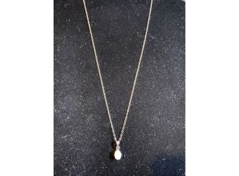 Silver Opal Necklace 17'-18' Long
