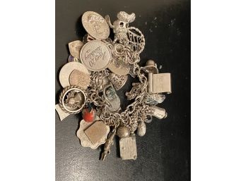 Sterling Silver Charm Bracelet With Charms (Disney World, NY, & UK Charms Sterling Silver Charms)