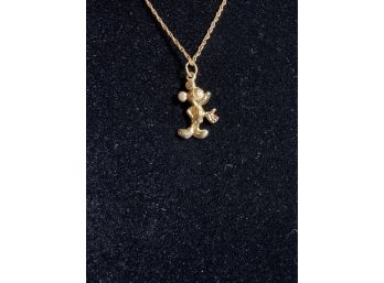 14K Gold Filled Child's Necklace With Mickey Mouse Pendent- 12' Long