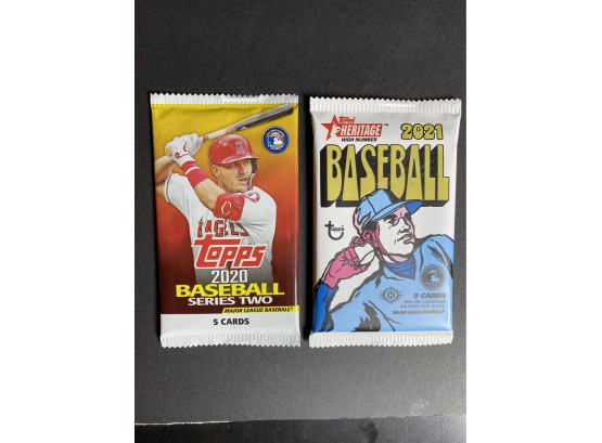 21 Topps Heritage And 20 Topps Series 2 Basbeall Sealed Packs