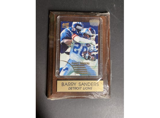 95 Rookies And Stars Barry Sanders Card/ Plaque