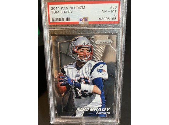 2014 Panini Prizm Tom Brady # 36 PSA 8 Near-mint Graded Card