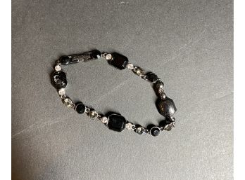 8' Givenchy Black Crystal Bracelet