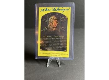 National Baseball HOF Charles L. Geiringer Post Card With Autograph